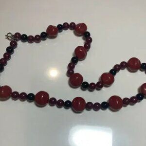 Red and Black Beaded Necklace